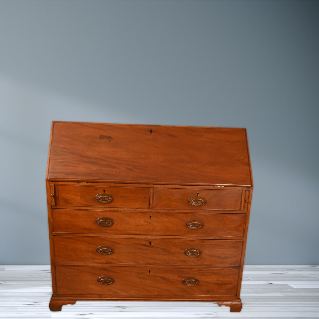 Georgian English Mahogany Bureau c.1830 - The Barn Antiques